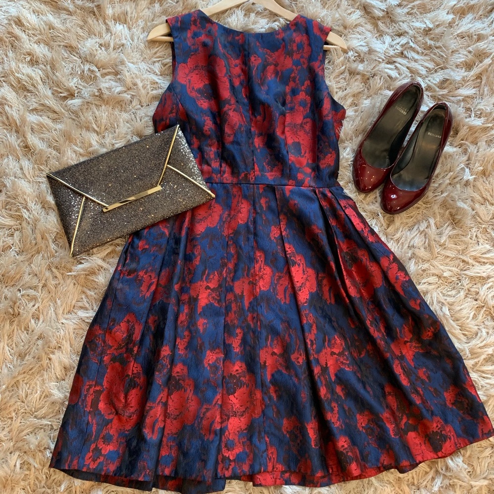Taylor Jacquard Fit-n-Flare Dress